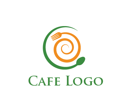 utensils spiraling restaurant logo 