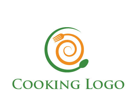 utensils spiraling restaurant logo 