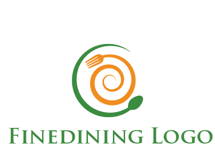 utensils spiraling restaurant logo 