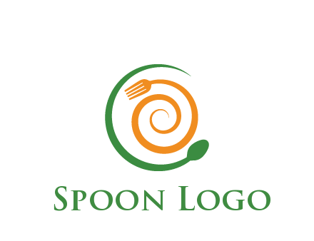 utensils spiraling restaurant logo 