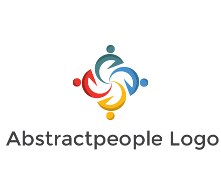 abstract people icon rotating community logo