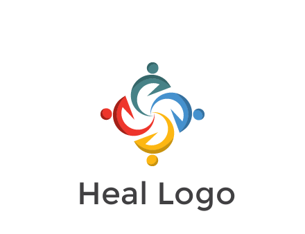 abstract people icon rotating community logo