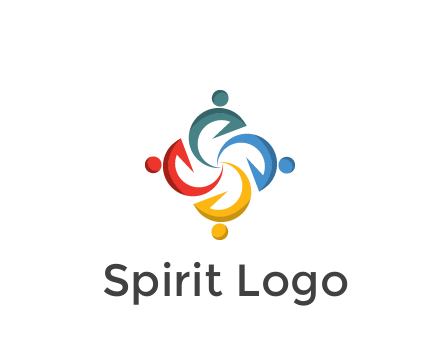 abstract people icon rotating community logo