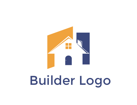 negative spacing of house construction logo