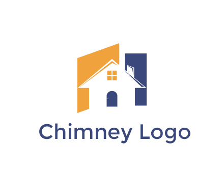 negative spacing of house construction logo