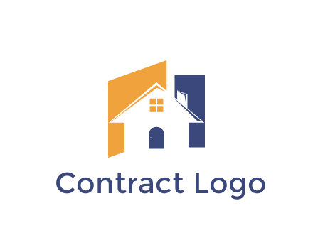 negative spacing of house construction logo