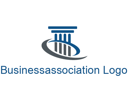 pillar with swoosh around legal logo