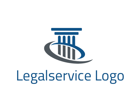 pillar with swoosh around legal logo