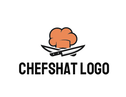 chef hat with knives restaurant logo