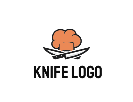 chef hat with knives restaurant logo