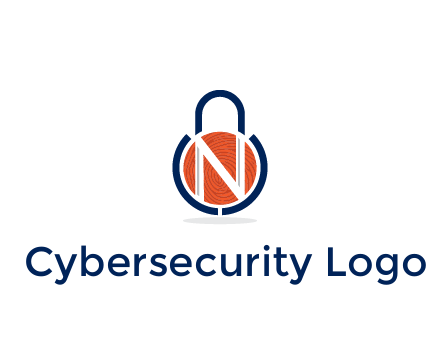 lock with letter N security logo