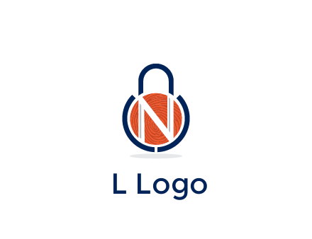 lock with letter N security logo