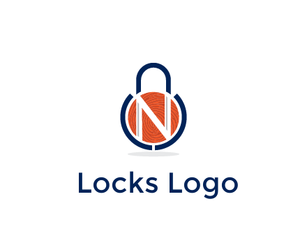 lock with letter N security logo