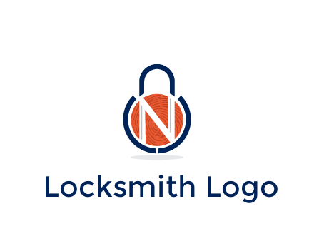 lock with letter N security logo