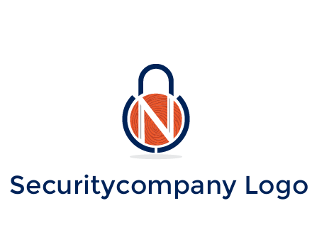 lock with letter N security logo