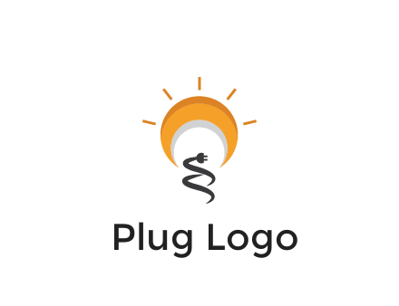 abstract sun with plug engineering logo