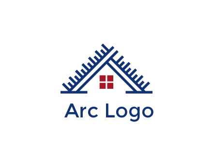 house roof from scale construction logo