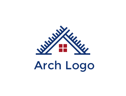 house roof from scale construction logo