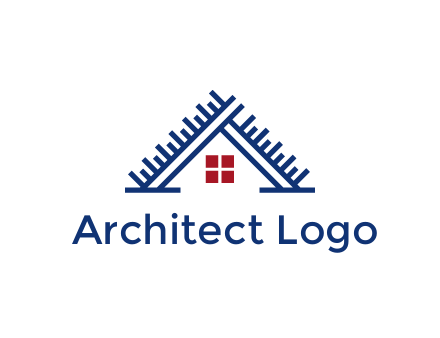 house roof from scale construction logo