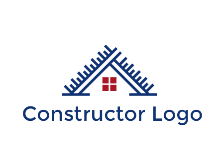 house roof from scale construction logo