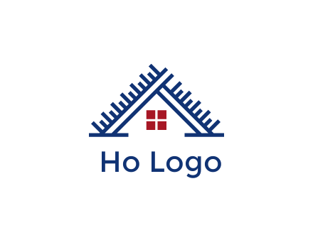 house roof from scale construction logo