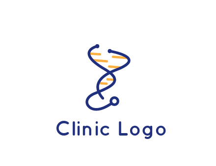 stethoscope like DNA strand medical logo