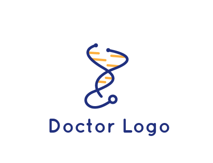 stethoscope like DNA strand medical logo