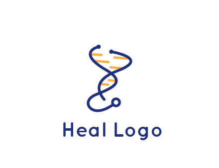 stethoscope like DNA strand medical logo