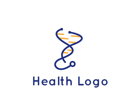 stethoscope like DNA strand medical logo