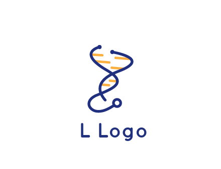 stethoscope like DNA strand medical logo