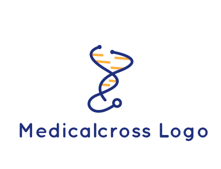 stethoscope like DNA strand medical logo