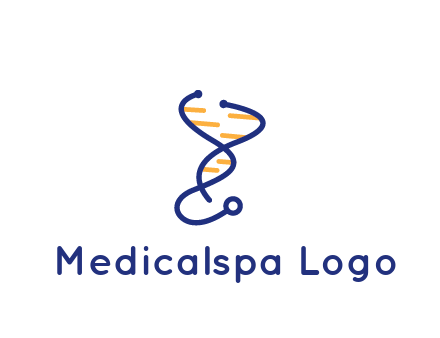 stethoscope like DNA strand medical logo