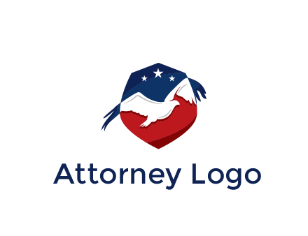 American flag badge with eagle legal logo