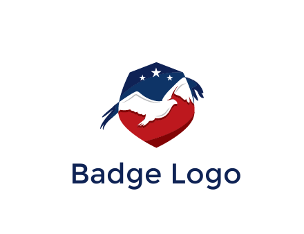 American flag badge with eagle legal logo