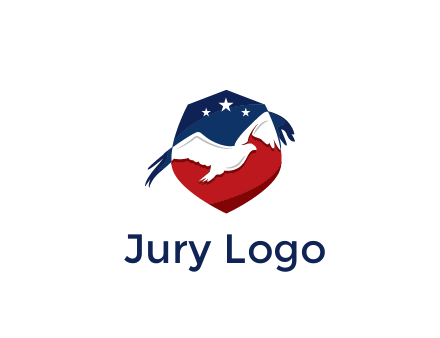 American flag badge with eagle legal logo