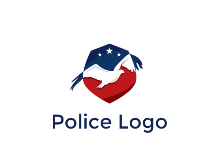 American flag badge with eagle legal logo