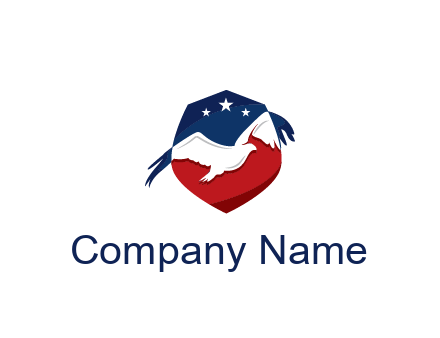 American flag badge with eagle legal logo