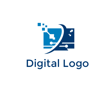 digital computer information technology logo