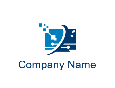 digital computer information technology logo