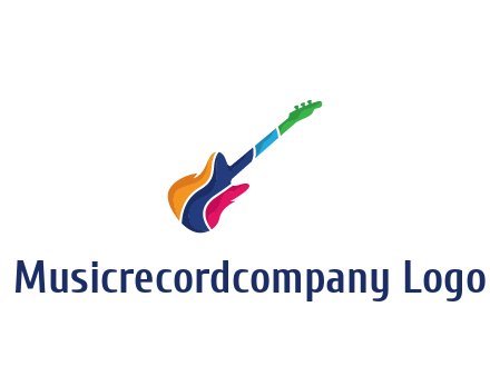 colorful guitar music logo