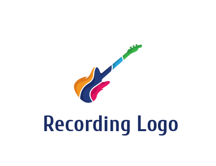 colorful guitar music logo