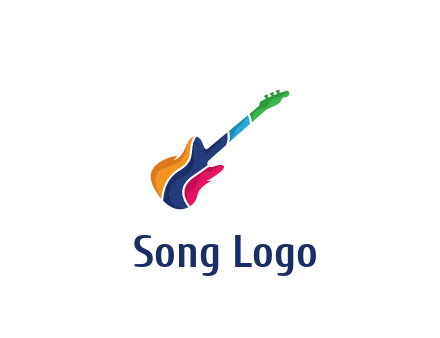 colorful guitar music logo