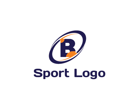 letter B in swoosh sports logo