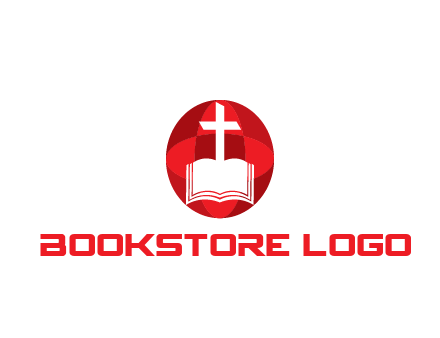 cross and book religious logo