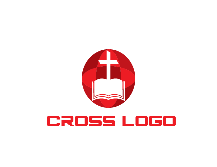 cross and book religious logo