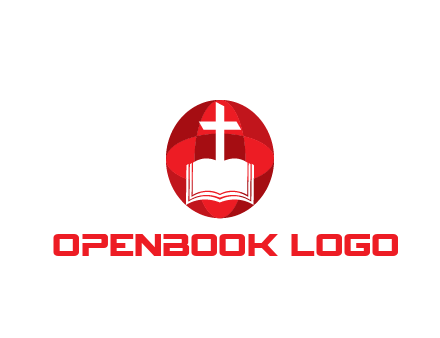 cross and book religious logo