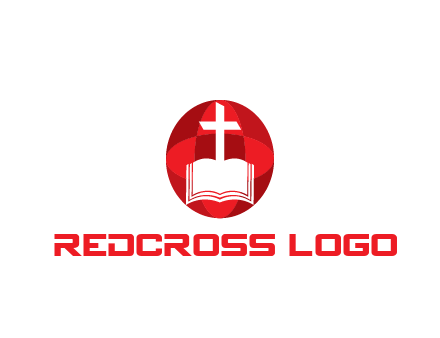 cross and book religious logo