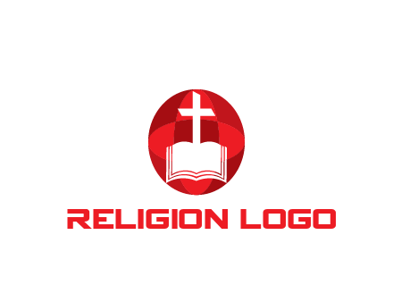 cross and book religious logo