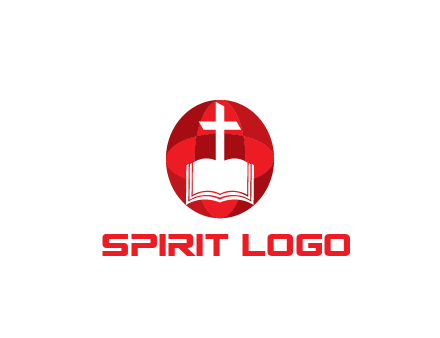 cross and book religious logo