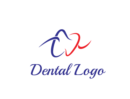 line art teeth dental logo